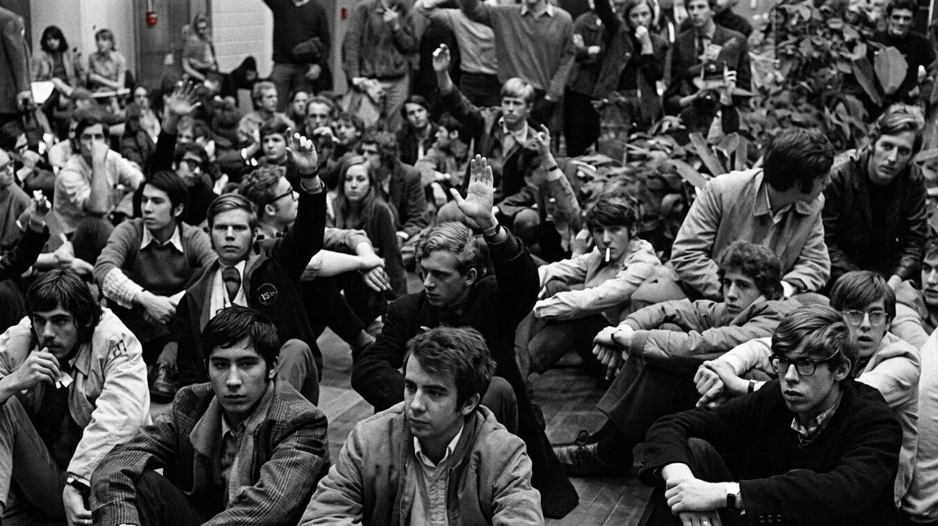 Protest at the Maagdenhuis in the previous century.